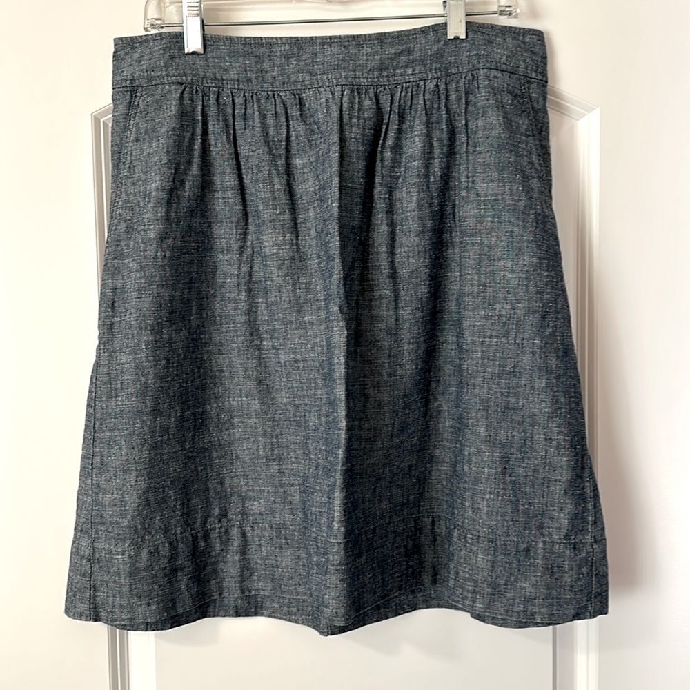 Eileen Fisher Chambray Skirt in Hemp/Cotton